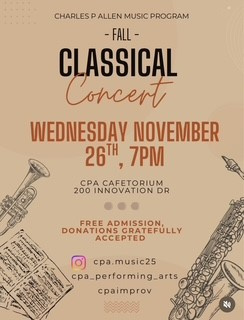 Poster about the Fall Classical Concert