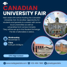 Canadian University Fair Poster with images of CBU, Queen's and McGill.